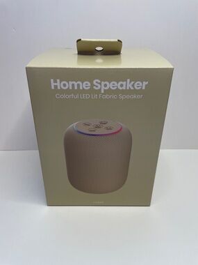 NIB Home Speaker - Colorful LED Lit Fabric Speaker (Beige)